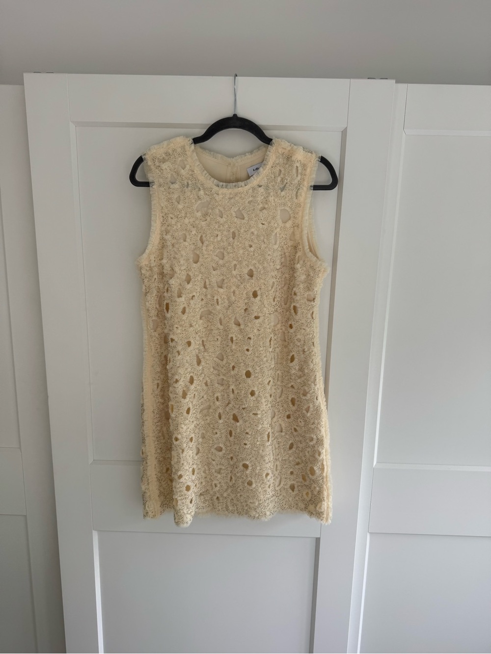 & Other Stories Cream beaded cutout Sleeveless Shift Dress